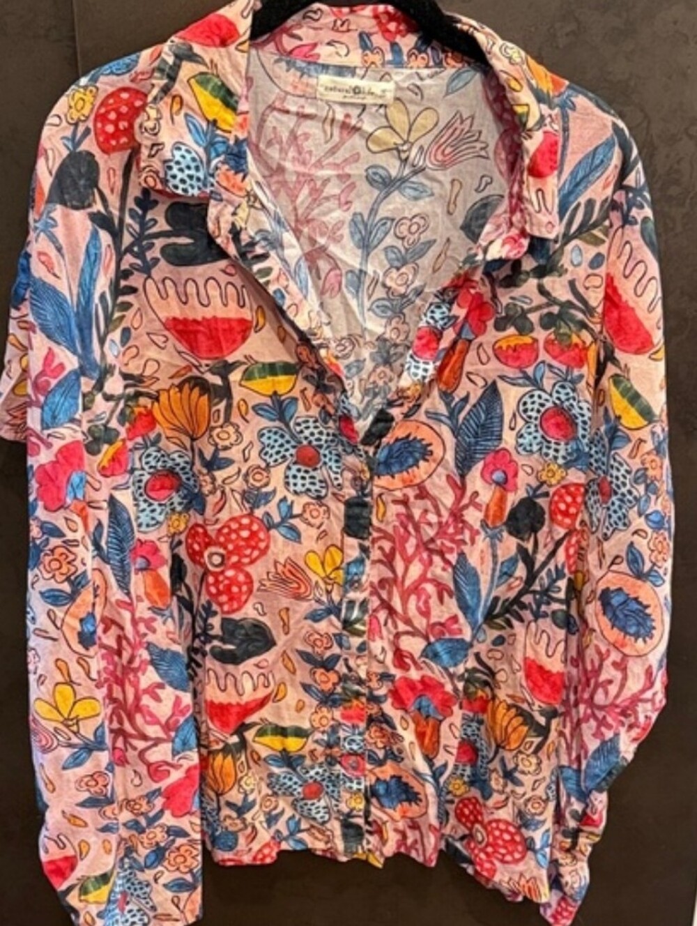 Natural Life Colorful Floral Button-Up Shirt XL